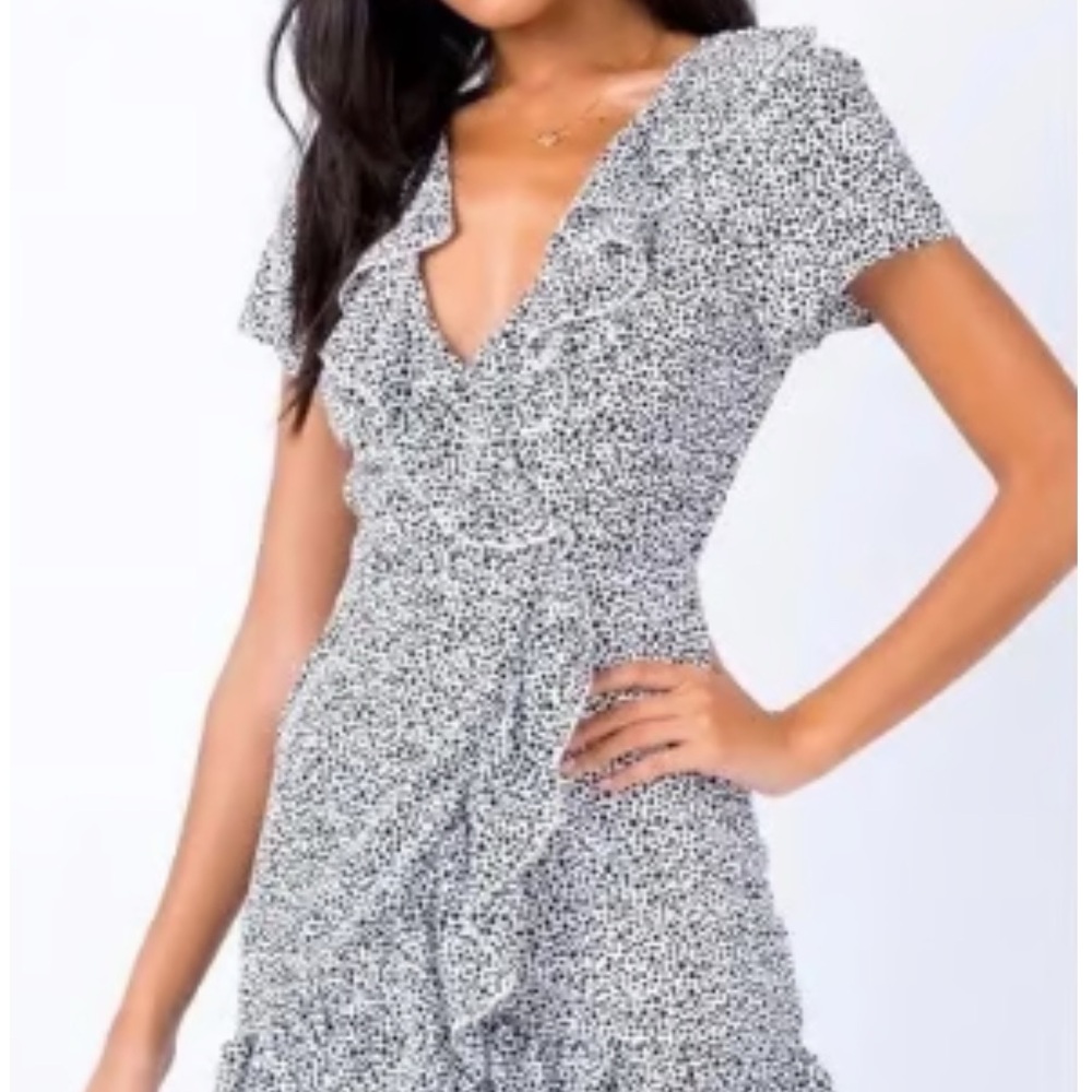 Princess Polly Polka Dot Mini Dress With Ruffles Sz 4